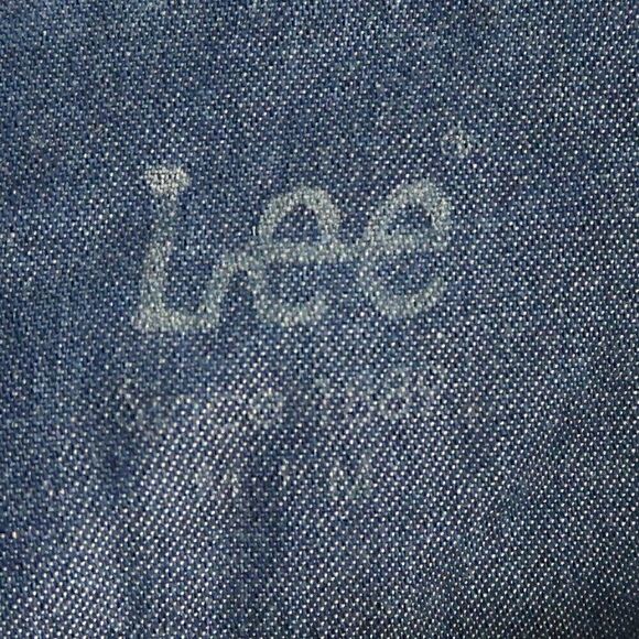 LEE BLUE DENIM LONG SLEEVE BUTTON DOWN WESTERN RUFFLE SHIRT SIZE MEDIUM - Picture 2 of 10